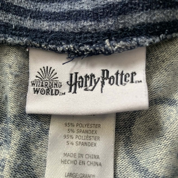 Wizarding World Harry Potter Jogger Pajama Pants L Blue H Glasses - Picture 4 of 7
